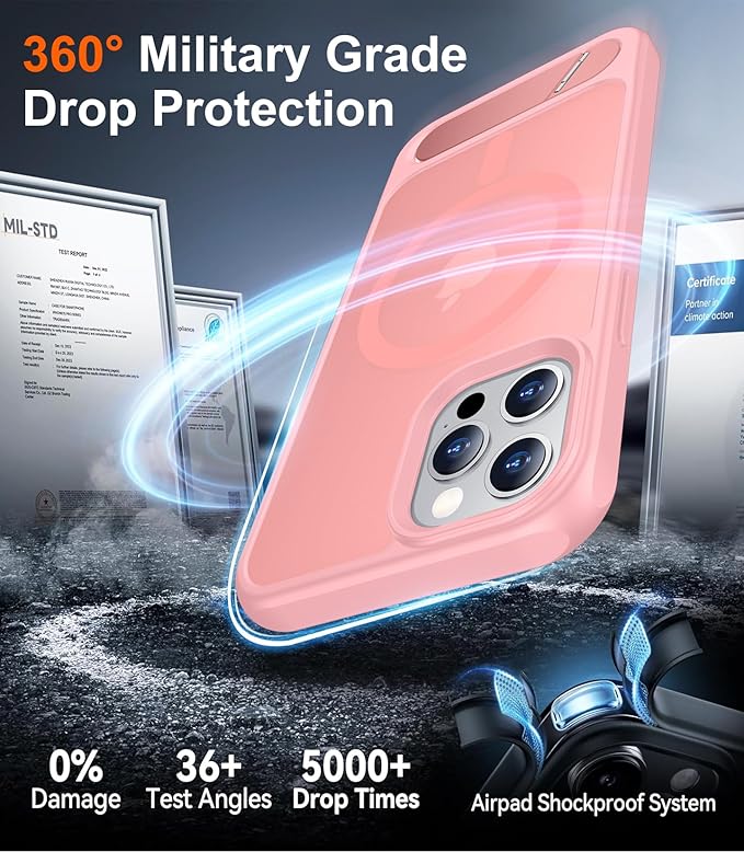 Magnetic Compatible with iPhone 12 Pro Max Case, [Built-in Invisible Kickstand][Compatible with MagSafe][Military Grade Shockproof] Slim Translucent Matte Phone Case for iPhone 12 Pro Max 6.7"