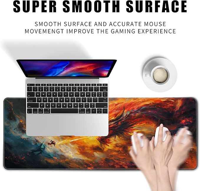 Desk Mat Decor Night Forest Large Gaming Mouse Pad Starry Sky with Moon Mousepad for Computer Office Keyboard Mat Laptop Big Mouse Pad Cute Desk Decor 31.5x11.8 in