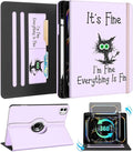 Kidcube for iPad Pro 13 Inch Case M4 2024 - Women Girls Cute Rotating Stand Folio Cover with Pencil Holder & Card Slot Girly Kawaii Cat Unique Design for iPad Pro 13 Inch Case 2024 (A2925 A2926 A3007)
