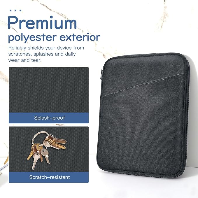 Dadanism 9-11" Tablet Sleeve Bag Carrying Case for iPad (A16) 11th Gen 11", iPad 10th Gen 10.9" Air 5/4, iPad Air M4/Pro 11", iPad 9/8/7th, Galaxy Tab A11+ Plus 11", Remarkable 2 10.3", Black & Gray