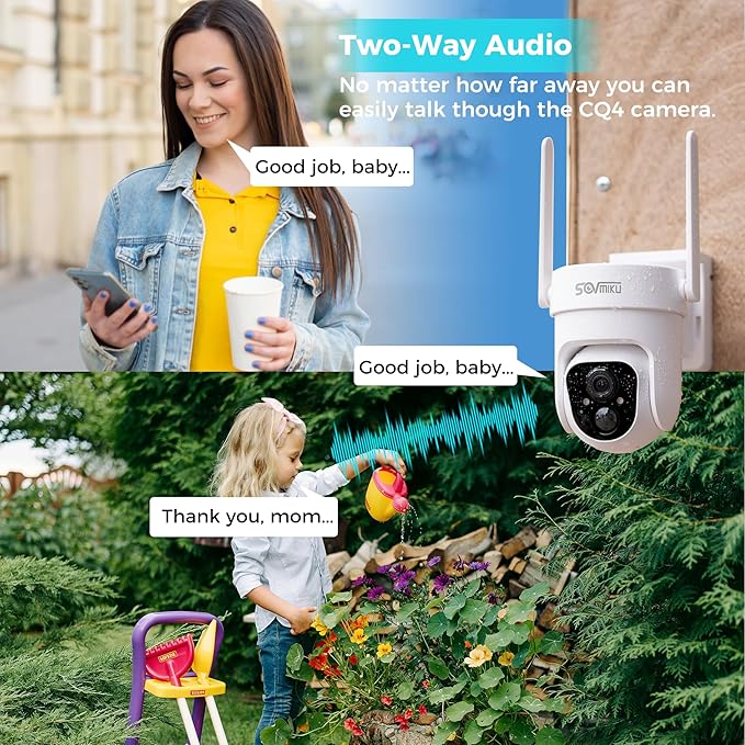 Sovmiku 2CQ3 4G LTE Cellular Security Camera Wireless Outdoor, $14.9/Month for Unlimited Data, Easy to Setup, IP65 Waterproof,No Wi-Fi Surveillance Cam Two Way Audio, Color Night Vision, 32GB Included