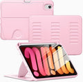 VIKESI Case for iPad mini 7 (A17 Pro) and iPad mini 6,Multiple Angles Magnetic Stand Cover,Shockproof Soft Back,Pencil Holder,and Auto Sleep/Wake,Pink
