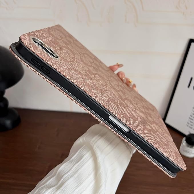 Brown Designer PU Leather Case for iPad 11th Generation 11-inch (2025, A16) & iPad 10th Generation 10.9-inch (2022), Soft TPU Back Cover with Pencil Holder, Multi-Angle Stand, Auto Sleep/Wake Function