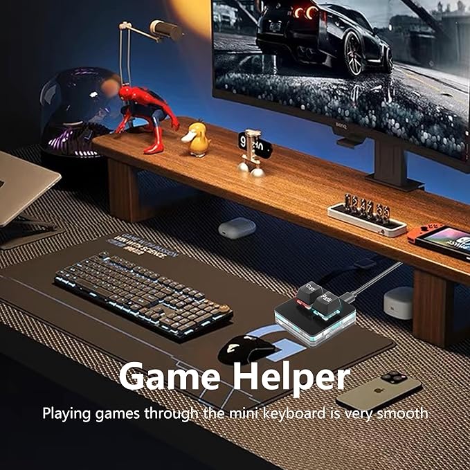 SinLoon USB Mini 2 Key Keypad 2-Key Copy Paste Keyboard OSU Keypad HotSwap One Handed Mechanical Gaming Keyboard with USB Cable for Accounting Working or Rhythm Games