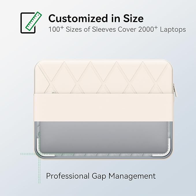 Smatree Laptop Sleeve for 14 inch ASUS Vivobook 14X OLED K3405,Vivobook 14, for 14 inch ASUS L410, for 14inch Chromebook Plus CX3402,Chromebook Flip CX3400, Case with Accessory Pocket, White (E425W)