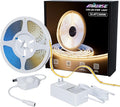 MIWISE COB LED Strip Light 32.8ft/10m,CRI 90+ Warm White 3000K High Lumen Dimmable Super Bright Flexible DC24V LED Tape Light with Controller/Dimmer,for Cabinet Home Office DIY Lighting Projects