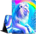 for Amazon Kindle Fire HD 10 & 10 Plus (13th/11th Generation, 2023/2021 Release) 10.1" Tablet Case, Slim Kickstand Stand Leather Smart Cover with Auto Wake/Sleep, White Lion