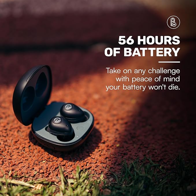 Raycon Fitness Bluetooth Wireless Earbuds + Microphone with Active Noise Canceling, Sweat & Water-Resistant Earphones, Running Headphones, Ear Buds Wireless Bluetooth 56 Hours Playtime (Black)