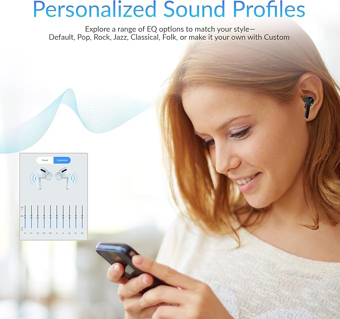 IQ Sound IQ-341 ANC & ENC Bluetooth Earphone with Touchscreen Display Charging Case, True Wireless Earbuds, Stereo Sound, Dual Mic, Voice Assistant, In-Ear Detection, USB-C Charging (Black)