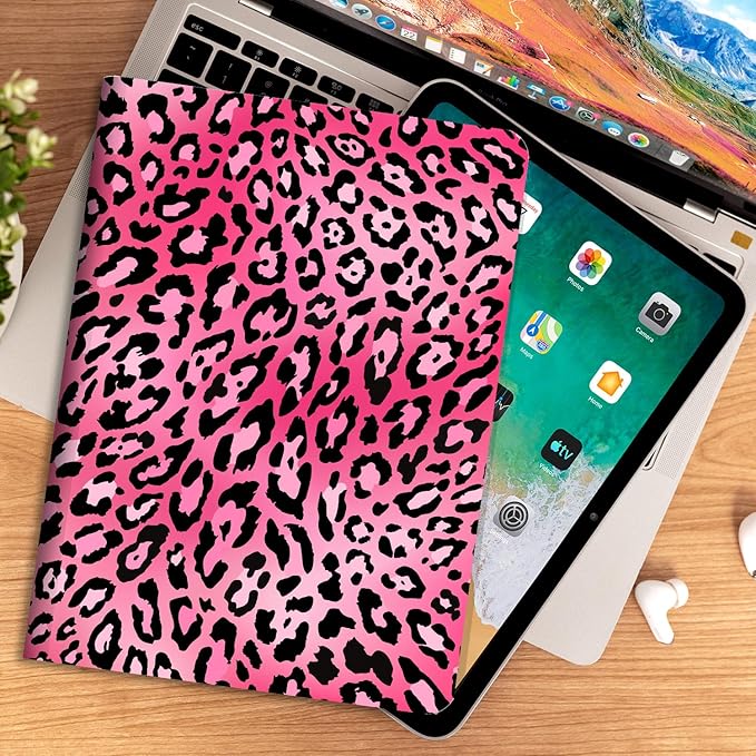 for iPad (A16) 11Th/10Th Generation Case 2025/2022, for iPad Case 11Th/10Th Generation, 10Th/11Th Gen iPadCase Cover Auto Wake/Sleep Multi-Angle Viewing Adjustable Stand, Reddish-Pink Leopard