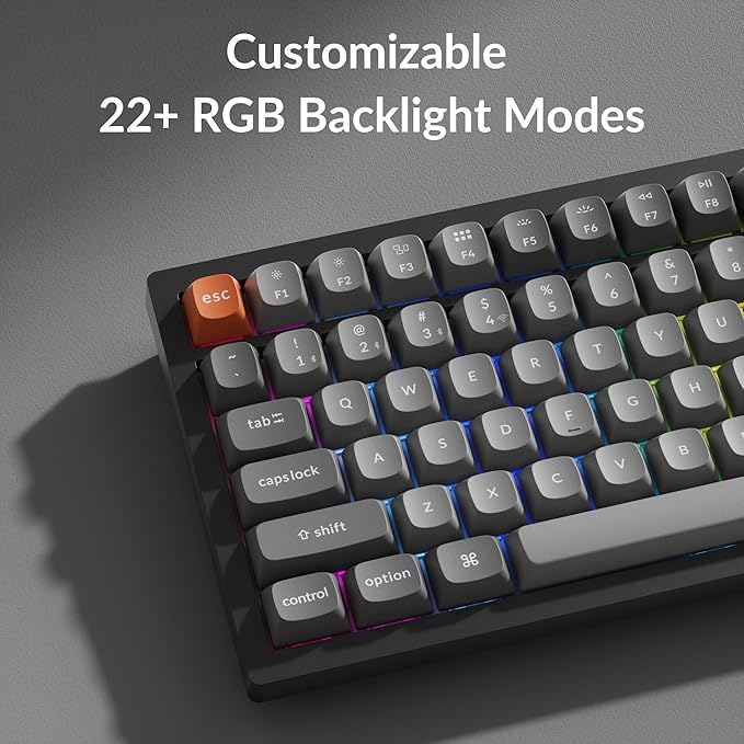 Keychron K4 Max Mechanical Keyboard Wireless with Number Pad, 2.4 GHz/Bluetooth 5.1/Wired Custom Keyboard with 100 Keys, Programmable RGB Backlight Hot-Swappable for Mac Windows Linux