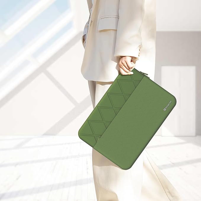 Smatree Laptop Sleeve for 16 inch Apple MacBook Pro 2024 M4 (A3403 A3186)/2023(A2991 A2780)/2021(A2485), Laptop Case with Accessory Pocket, YKK Zipper, Patented Shockproof Design, Green(E638G)