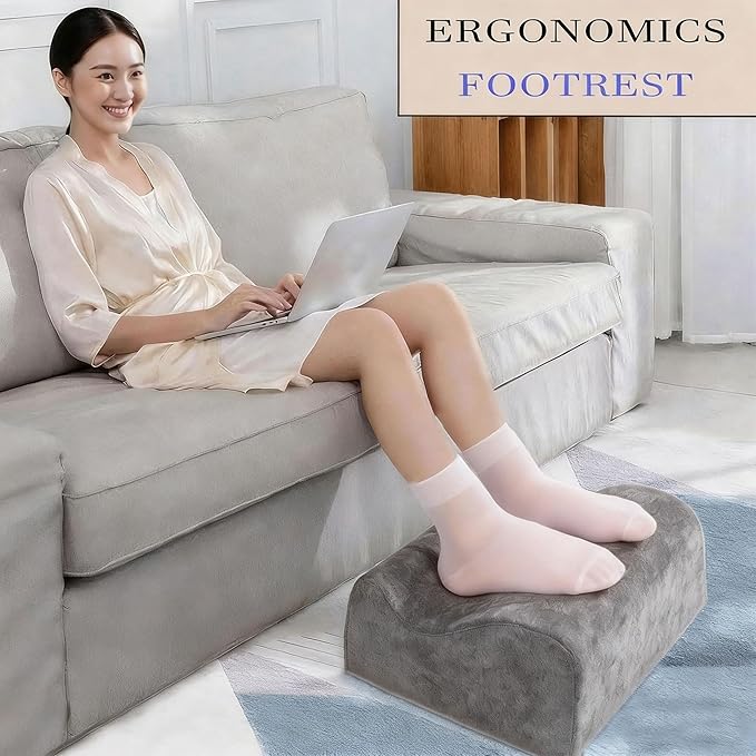 Foot Rest for Under Desk at Work,At Work Soft Ergonomic Footrest,Support Foot Pillow,Heel Chair,Leg Elevation Pillow, (Dark Gray)