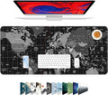 Galdas Mouse Pad for Gaming,XXL XL Large Mouse Mat Long Extended Mousepad Desk Mat Non-Slip Rubber Mice Pads Stitched Edges Thin (31.5 x 11.8 x 0.12 Inches),World Map Background