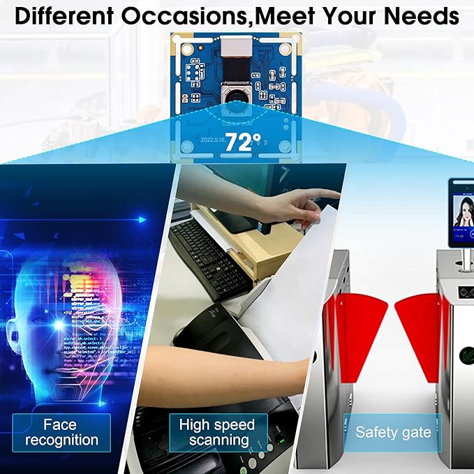 Autofocus USB Camera 8MP 4K Camera Module with 72° Distortion Free Lens,Plug and Play UVC USB2.0 for PC Computer,Compatible with Windows Linux,Ideal for Industrial Security Video Surveillance