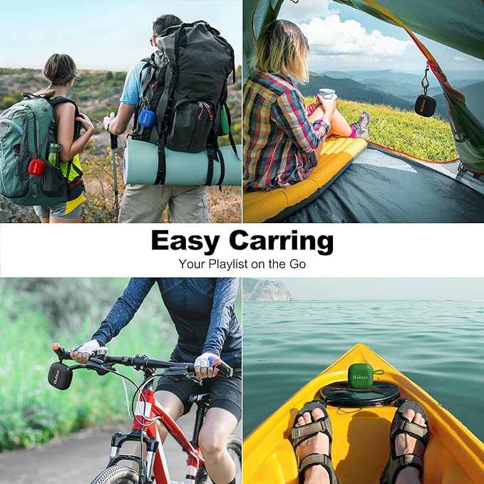 Bobtot Portable Bluetooth Speakers, Wireless IPX7 Waterproof Mini Speaker with 16H Playtime, Loud Stereo Sound, TWS, Built-in Microphone, Small Size with Lanyard, Darkblue