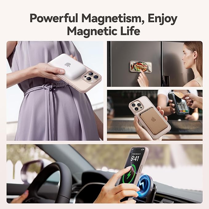 CASEKOO Ultra-Magnetic Stand for iPhone 16 Pro Max Case [Military Drop Protection] [Compatible with MagSafe] Shockproof Translucent Matte Slim Ring Holder Case for iPhone 16 ProMax 6.9", Gold