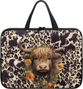 13 Inch Laptop Sleeve, Laptop Cover Computer Bag Tablet Carrying Case with Handle, Brown Cow Zipper Tote Bags Notebook Sleeves Handbag Messenger BriefcaseGifts for Women