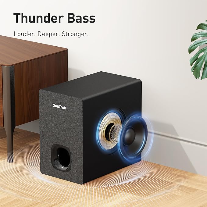 Karaoke Soundbar with Subwoofer for TV: Sound Bar with 2 Wireless Microphones - Home Theater Surround Sound System - Bluetooth Speaker with Remote Supports HDMI ARC/Optical/AUX/USB for TV/PC