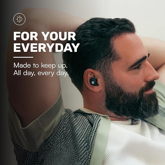 Raycon Everyday Classic Bluetooth Wireless Earbuds + Microphone with Active Noise Canceling, Sweat & Water-Resistant Earphones, Ear Buds Wireless Bluetooth Up to 32 Hours Playtime (Black)