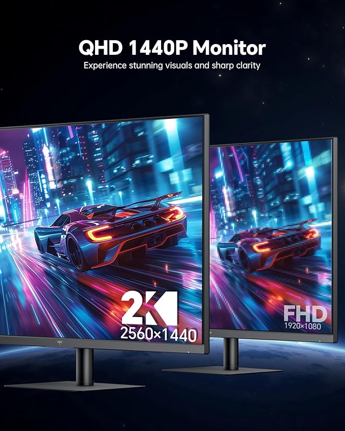 KTC 32 Inch 2K 120Hz Computer Monitor, IPS QHD 2560 x 1440p Monitor with Ultra-Thin Bezels, HDR10, Adaptive Sync, HDMI/Display Ports, Tilt Adjustable, Eyecare, for Office and Casual Gaming, H32T13