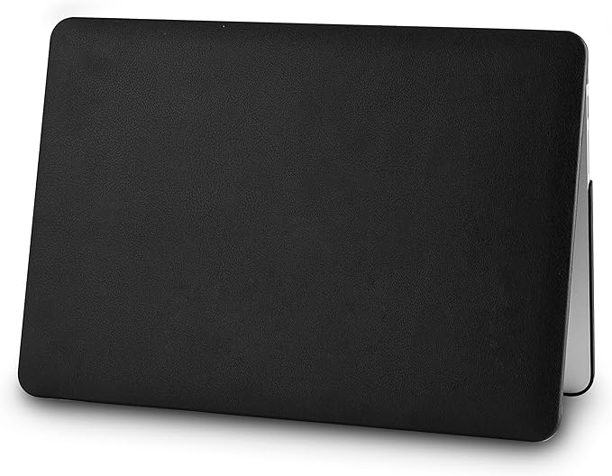 KECC Compatible with MacBook Pro 16 inch Case 2020 2019 Release A2141 Protective Italian Leather Hard Shell Case + Keyboard Cover, Black Leather