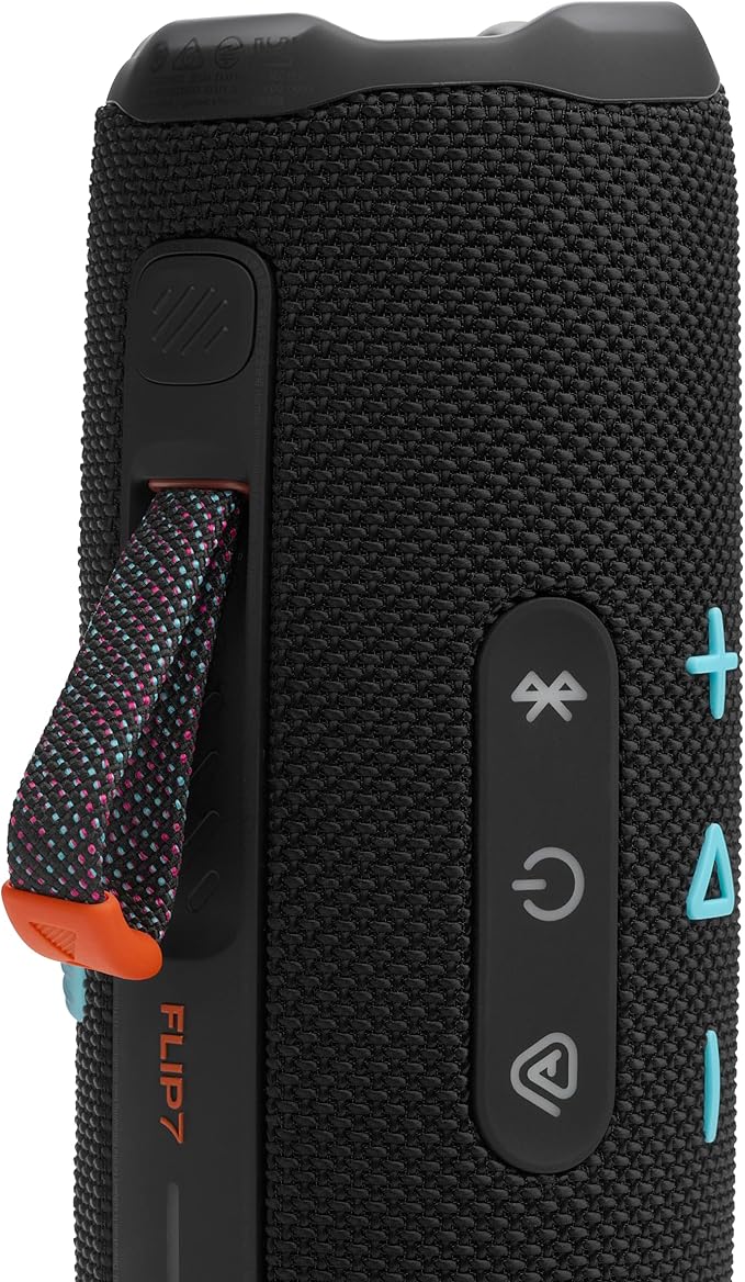 JBL Flip 7 - Portable Waterproof and Drop-Proof Speaker, Bold JBL Pro Sound with AI Sound Boost, 16Hrs of Playtime, and PushLock System with Interchangeable Accessories (Black/Orange)