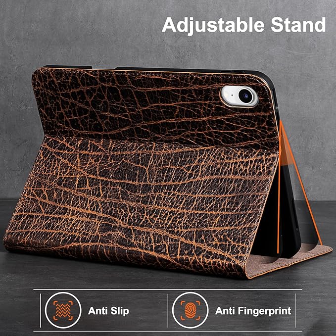 Gexmil Premium Leather Case for iPad mini 7 (A17 Pro) 2024 / iPad mini 6 Generation 2021 8.3 Inch,Pencil Holder, Magnetic Closure,Shockproof Cowhide Cover,Adjustable Stand,Buffalo Brown