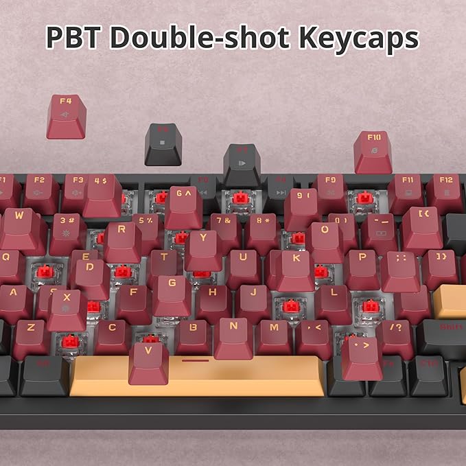 75% Gasket Mount Mechanical Keyboard - Wired, Custom Hot Swappable, RGB Backlit TKL Keyboard for PC & Laptop Gamers (Red Samurai)