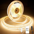 AXMOTUT COB LED Strip Light Warm White 24.6FT, High Bright LED Strips with 2400LEDs, RF Remote and UL Power Supply, 3000K Dimmable LED Lights for Bedroom, Kitchen, DIY Home Decoration