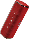 40W Bluetooth Shower Speaker, IPX7 Waterproof Floating Pool Speaker with Interactive Tap-to-Play Drum Beats, RGB Sync Lights, Built-in Mic for Hands-Free Calls, Red