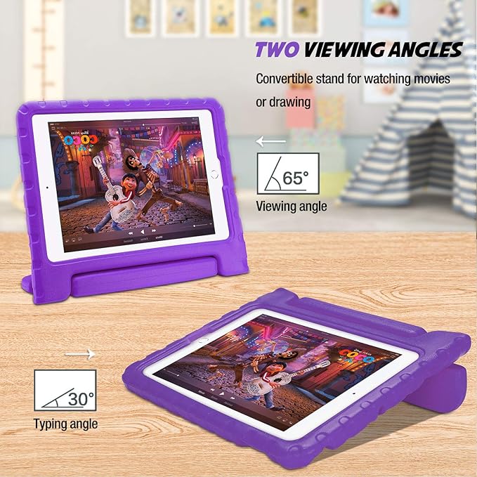 ProCase Kids Case for iPad 9th Generation/iPad 8/iPad 7, iPad 10.2 Case 2021 2020 2019/iPad Air 10.5/iPad Pro 10.5 Kids Case, Shockproof Lightweight Case with Convertible Handle -Purple