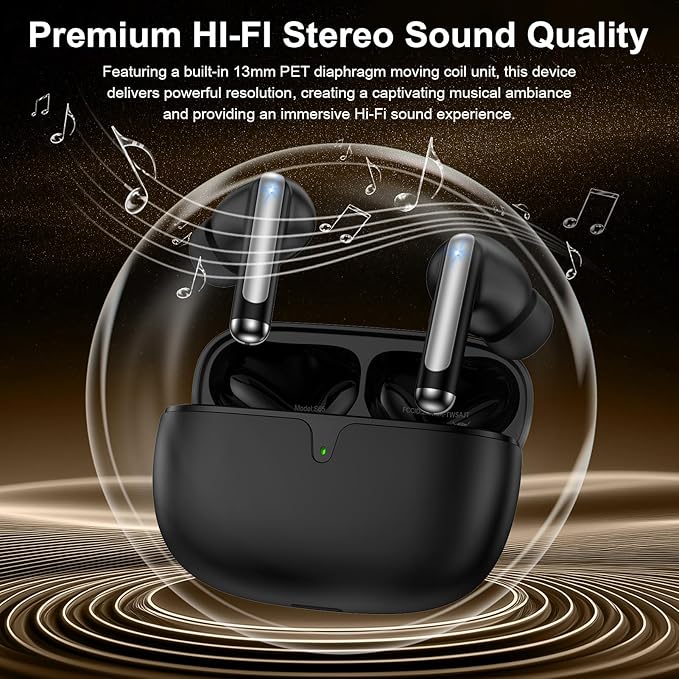 Samsung Earbuds Wireless Android Bluetooth Headphones for Samsung Galaxy S26 Ultra/S26 Plus/S25 FE Edge/S24/A57/A37/A17/A56/A16, 48H Noise Canceling Wireless Earbuds IPX7 Waterproof Sports Earphones