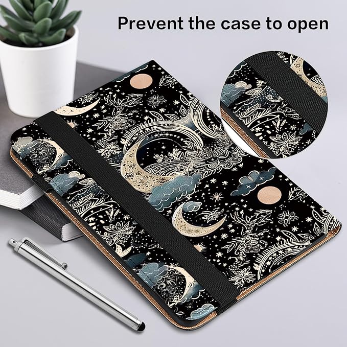 Case for iPad mini 5 (2019)/ iPad mini 4 / iPad mini 3/2/1 Case,PU Leather Flip Stand Card Slots Shockproof Case - Moon