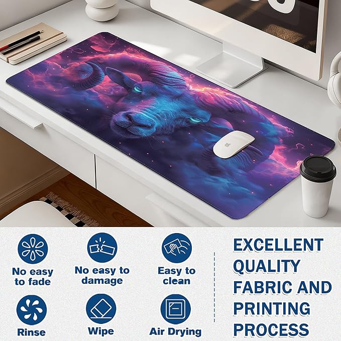 Gaming Mouse Pad - (31.5"×11.8") Taurus Large Mouse Pads for Desk - Desk Mat for Keyboard and Mouse with Non-Slip Base, Desks Pad Matfor Game/Office & Home