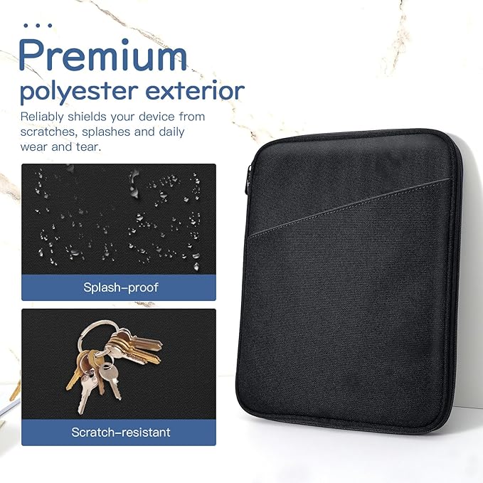 Dadanism 9-11" Tablet Sleeve Bag Carrying Case for iPad (A16) 11th Gen 11", iPad 10th Gen 10.9" Air 5/4, iPad Air M4/Pro 11", iPad 9/8/7th, Galaxy Tab A11+ Plus 11", Remarkable 2 10.3", Black