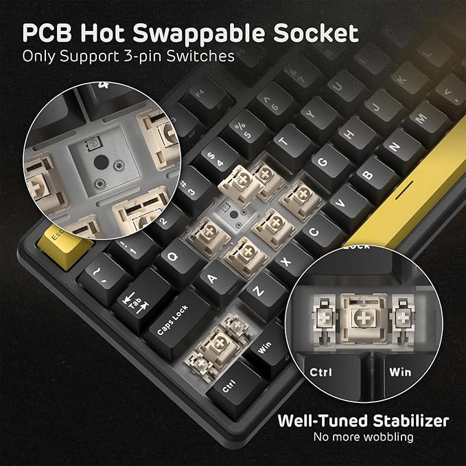 RK ROYAL KLUDGE X104 Full Size Mechanical Keyboard, Wired Creamy Gaming Keyboard with Number Pad and Knob,104 Keys Computer Keyboard Silent Switch,RGB Backlit,Online Software for Wins/Mac