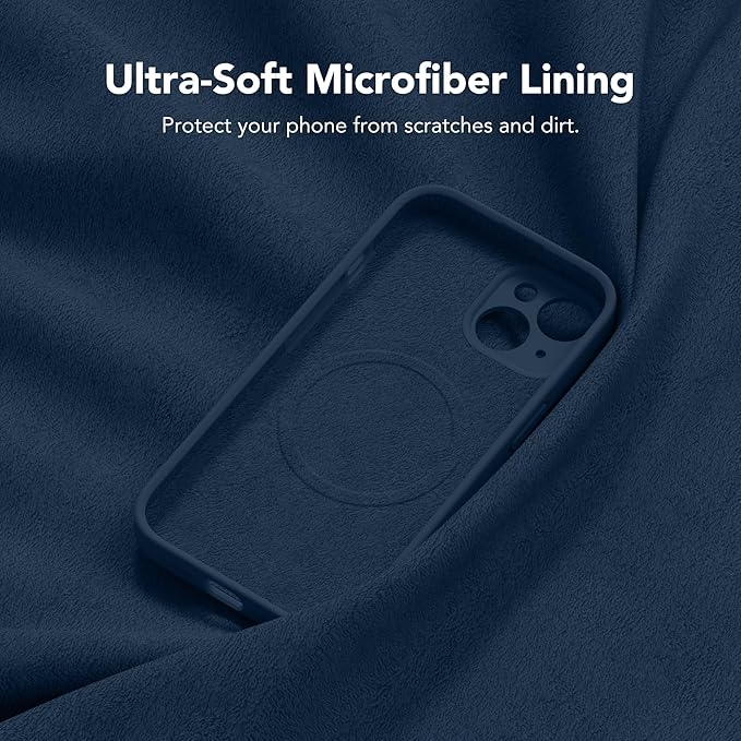 Magnetic for iPhone 14 Case, Compatible with MagSafe, [Full Camera Protection][Screen Protector] Silicone Shockproof Protective Phone Case for iPhone 14 6.1 inch, Cobalt Blue