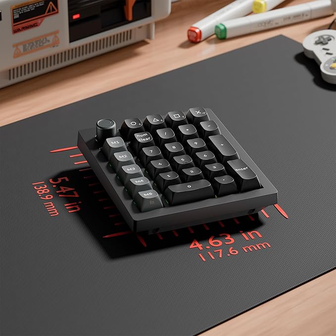 Keychron V0 Ultra 8K Polling Rate Wireless (2.4 GHz & Bluetooth) ZMK Custom Number Pad with Hot-swappable Banana Switches 360-Hr Battery OSA PBT Keycaps RGB Backllit for Mac Windows Linux