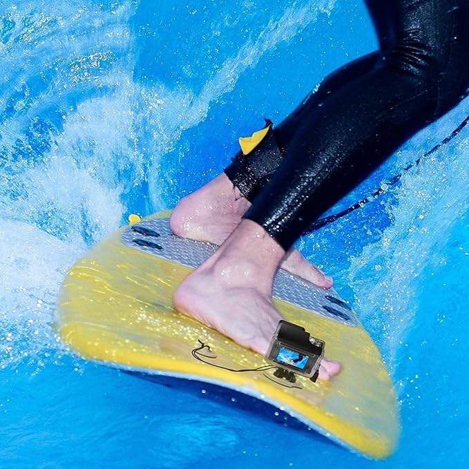 HSU Surf Mounts and Accessories for Ski, Snorkeling, Surfing, Wakeboarding Fitting GoPro Hero 13,12,11,10,9,8,7,6,5 Black, Silver, AKASO Campark, and Other Action Cameras (Surfing Kit)