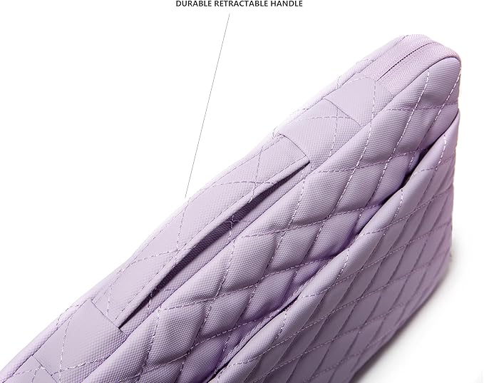 Kinmac 360° Heavy Duty Protective Laptop Sleeve Case Bag Cover with Handle for MacBook Air 13 inch,iPad Pro 13 inch and 13.3 inch HP,Dell,Lenovo,Asus,Acer Laptop (Purple Embroidery)