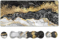Upgraded Extended Gaming Mouse Pad, Keyboard Wrist Rest Pad, Wrist Support Mousepad Set, Artso Large Stable Rubber Base Stitched Edges, Multifunctional Desk Pad 35 x15.5 in, Black Grey Marble