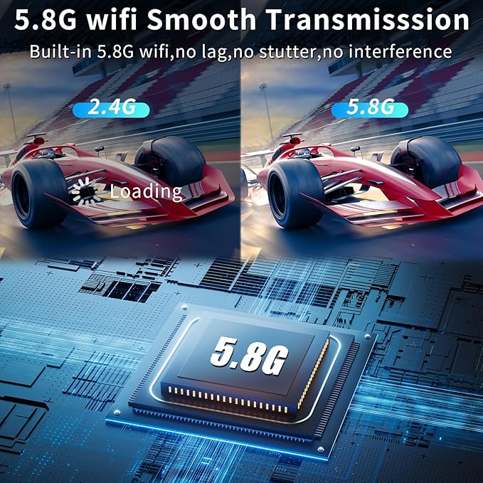 Qisoable Wireless HDMI Transmitter and Receiver 328ft/100m Extender 4K Decode Input 1080P Output Plug&Play Portable 2.4G/5.8G for Video and Audio to Monitor from PC/Projector/TV Box,with LED Display