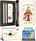 Kidcube for iPad 10th Generation Case 2022, for iPad (A16) Case 11th Generation 2025 - Women Girls Kids Cute Rotating Stand Folio Cover with Pencil Holder & Card Slot Cool Frog Mushroom Design Cases