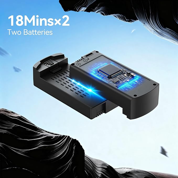 Drone with Camera for Adults 4K, 90° Remote Adjustable Lens Foldable Quadcopter, Brushless Motor, 36 Mins Flight with 2 Batteries, Optical Flow Hover, Easy for Beginners,Under 249g(Black)