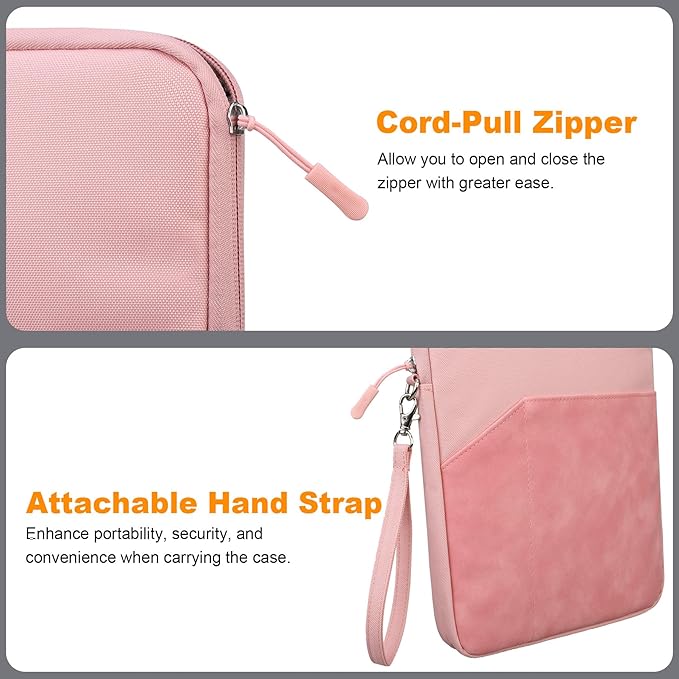 Lacdo Tablet Sleeve Case for 11 inch iPad A16 / 11 Inch IPad Air M4 M3 M2 / 11 inch iPad Pro M5 M4 / 10.9" ipad / 10.2" iPad / 10.9" IPad Air / 11" Samsung Galaxy Tab A9+, Protective iPad Sleeve, Pink