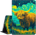 for Amazon Kindle Fire HD 8 & HD 8 Plus(12th/10th Generation, 2024/2022/2020 Release) 8" Tablet Case, Slim Kickstand Stand Leather Smart Cover with Auto Wake/Sleep, Clouds of Yellow Cow
