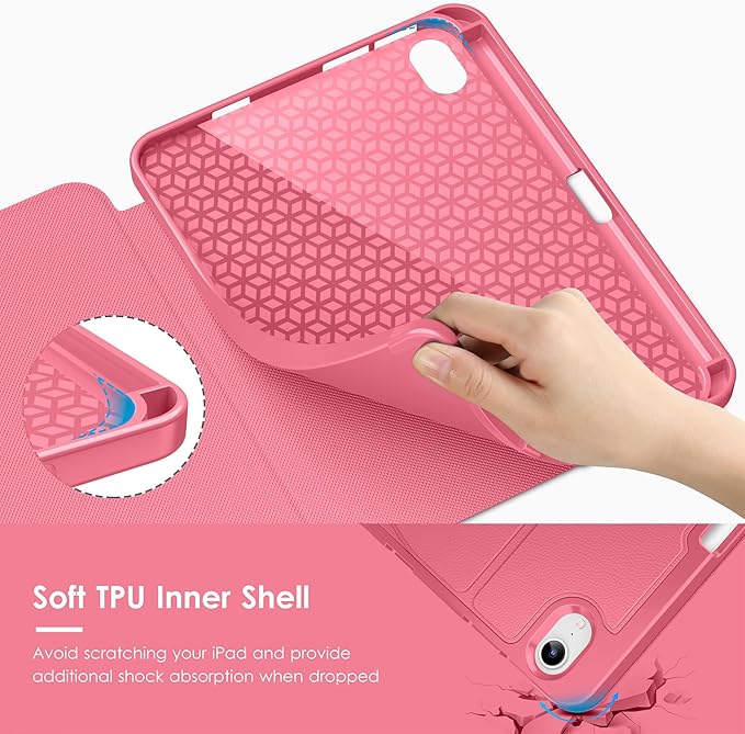 VIKESI Case for iPad mini 7 (A17 Pro) and iPad mini 6,Multiple Angles Magnetic Stand Cover,Shockproof Soft Back,Pencil Holder,and Auto Sleep/Wake,Watermelon
