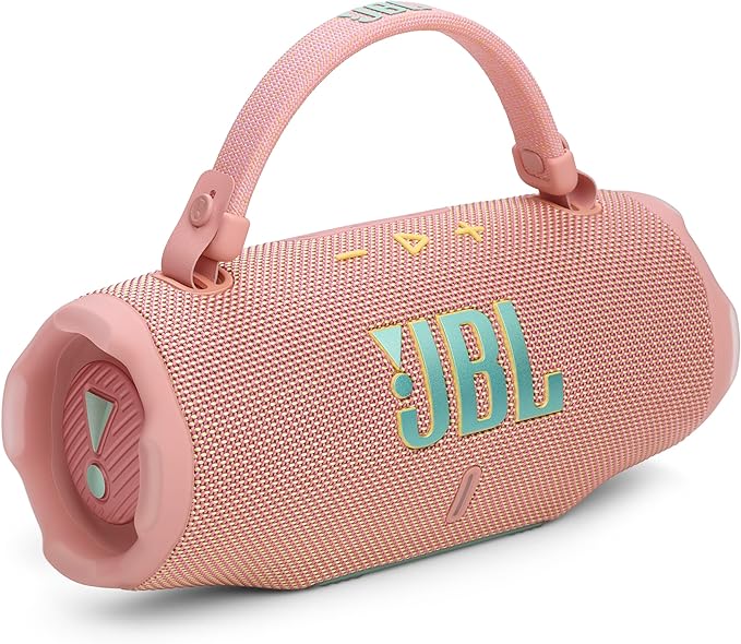 JBL Charge 6 - Portable Waterproof & Drop-Proof Bluetooth Speaker, Bold JBL Pro Sound with AI Sound Boost, 28Hrs of Playtime, Built-in powerbank & Comes with a Sturdy/Removable Carrying Strap (Pink)