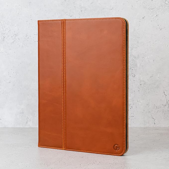 Casemade Real Leather Case Compatible with iPad 11th Gen A16 2025 / 10th Gen (2022) - Full-Grain Leather Cover, Auto Sleep/Wake, Dual Stand Position (Tan)
